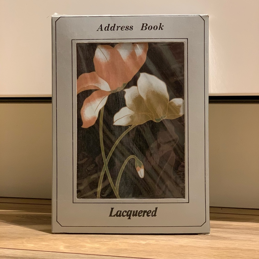 NIB lacquered address book vintage